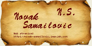 Novak Samailović vizit kartica